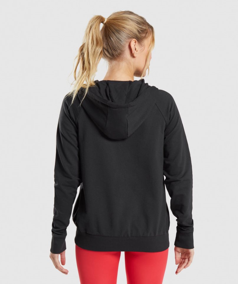 Women's Gymshark Training Zip Sweatshirts Black | CA 103678